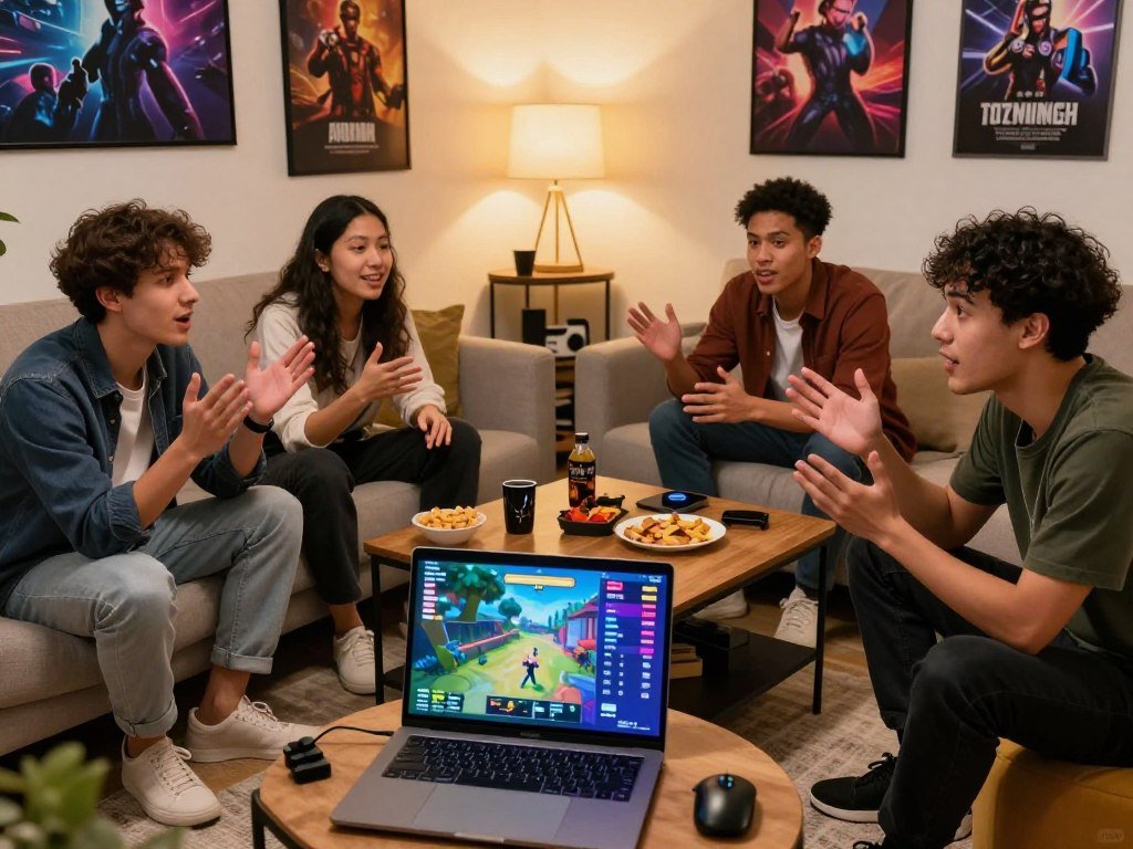 Friends comparing Steam co-op formats and player counts