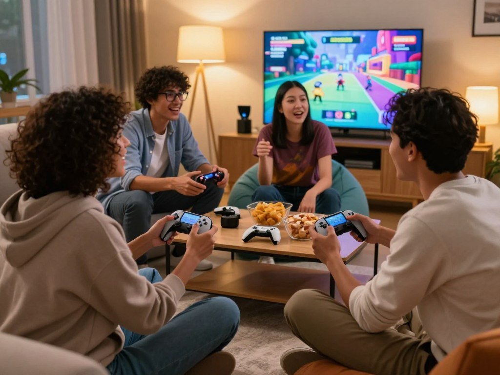 Friends comparing games for a cross-play crew