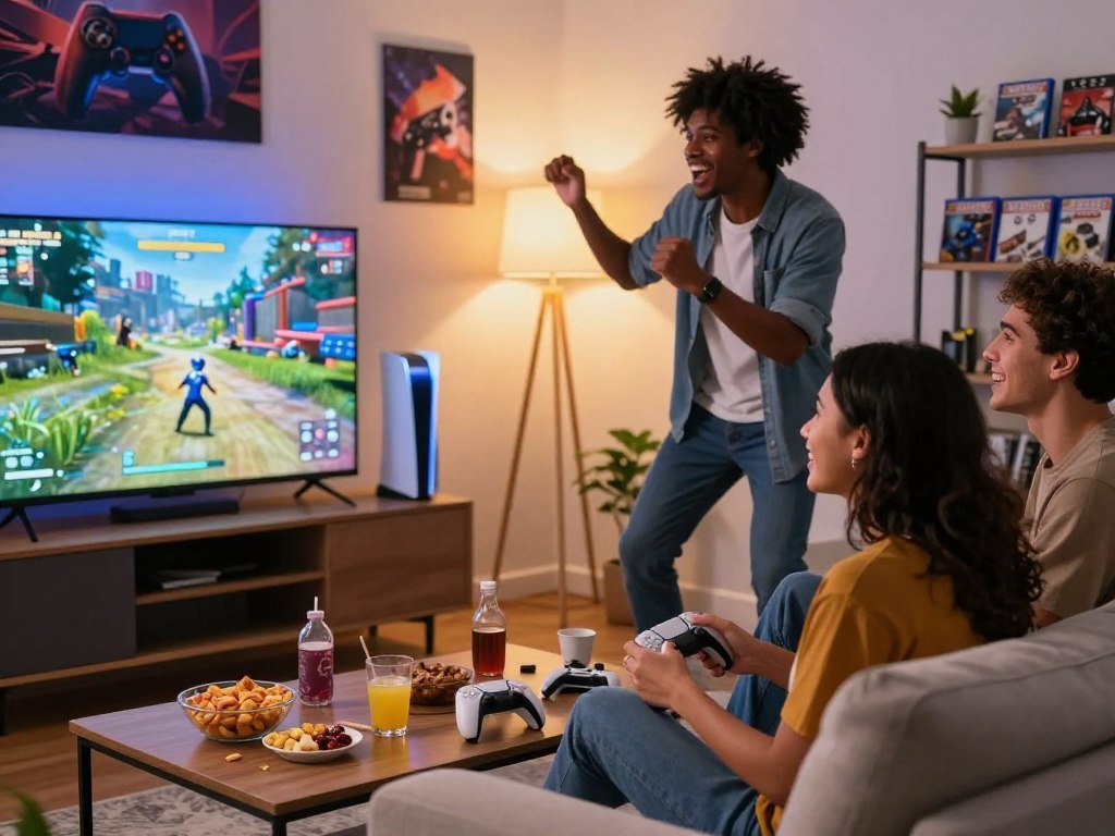 Friends playing free co-op games and party rounds on PS5 Friends playing free co-op games and party rounds on PS5