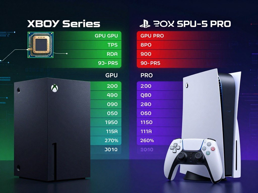GPU and CPU specifications compared across two consoles