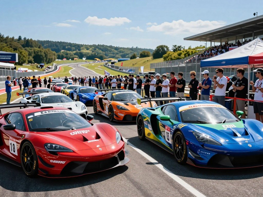 GT Café cars lined up before a Gran Turismo 7 circuit race GT Café cars lined up before a Gran Turismo 7 circuit race