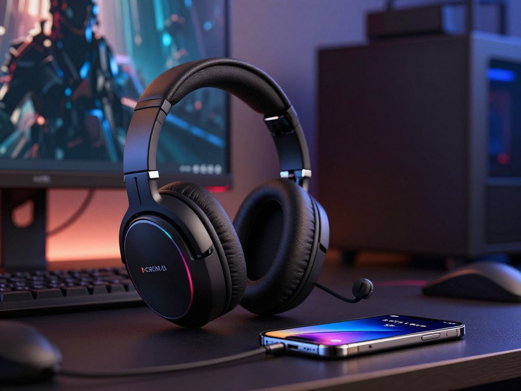 Gaming headset mixing game audio with a phone connection