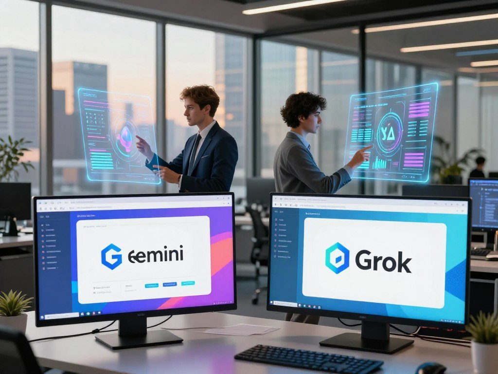 Gemini and Grok task comparison across Google and X