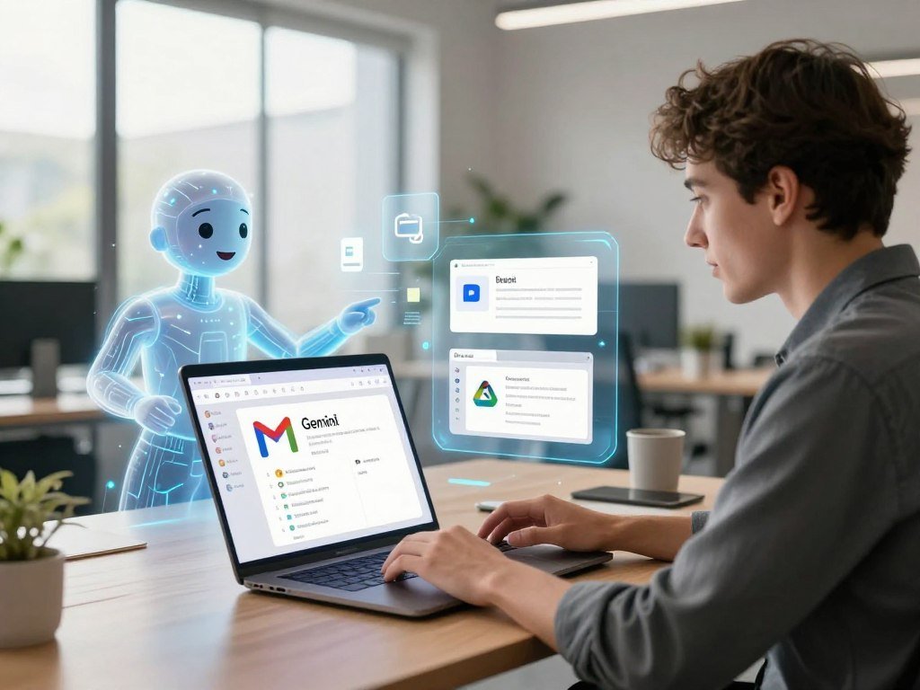 Gemini helping a user work across Gmail Drive and Docs