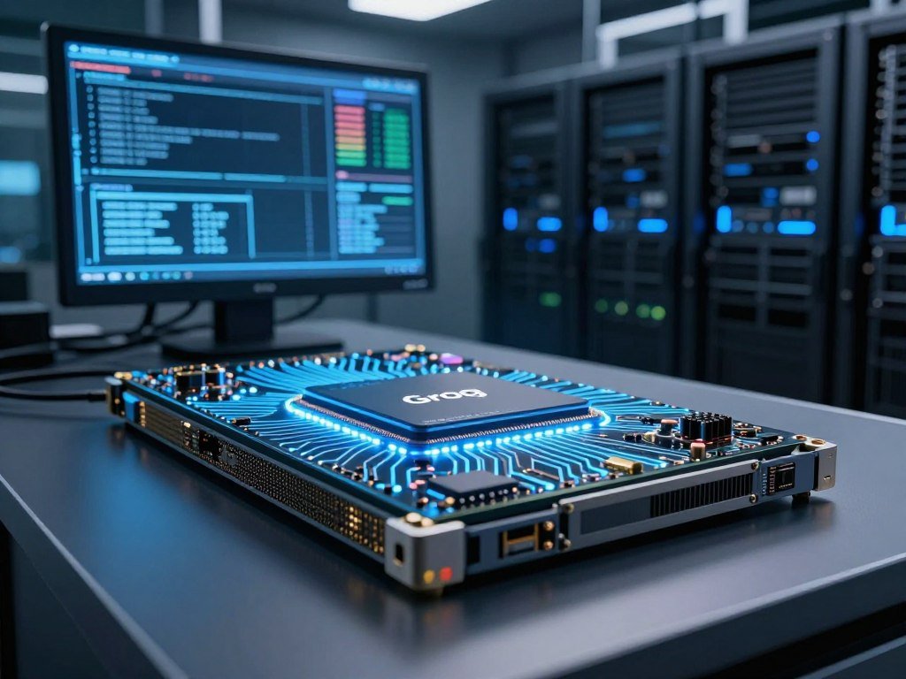Groq LPU hardware processes a prompt during model inference
