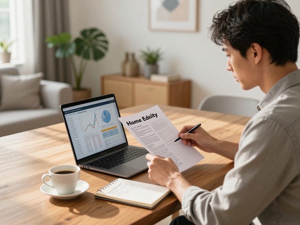 Homeowner comparing personal loan terms with home equity options Homeowner comparing personal loan terms with home equity options