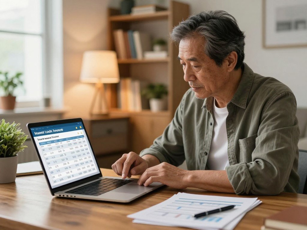 Homeowner enters loan amount into a home equity loan calculator