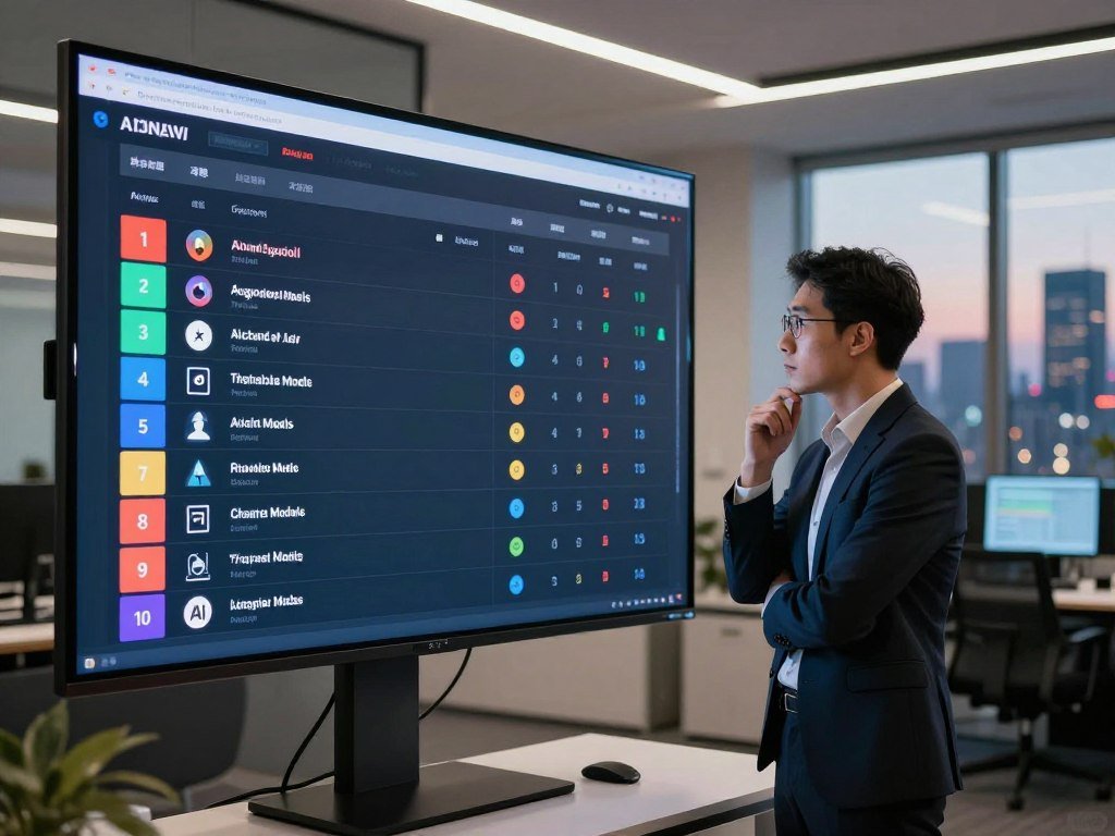 Image model leaderboard showing ranked results on a screen