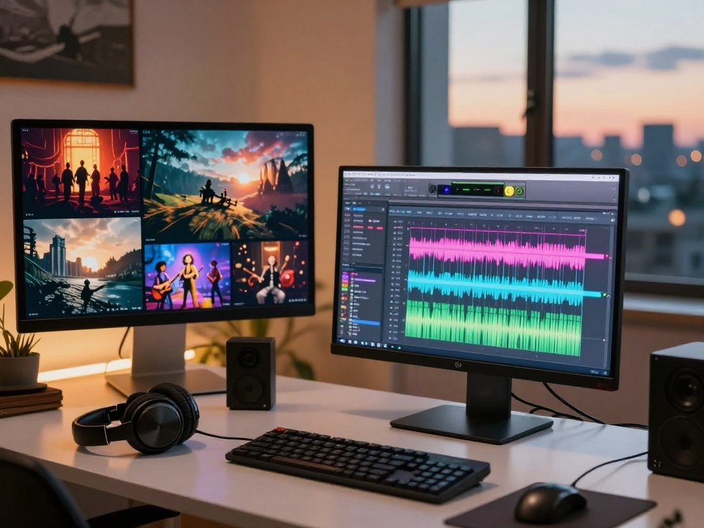 Instrumental music tracks matched to video mood and scene length