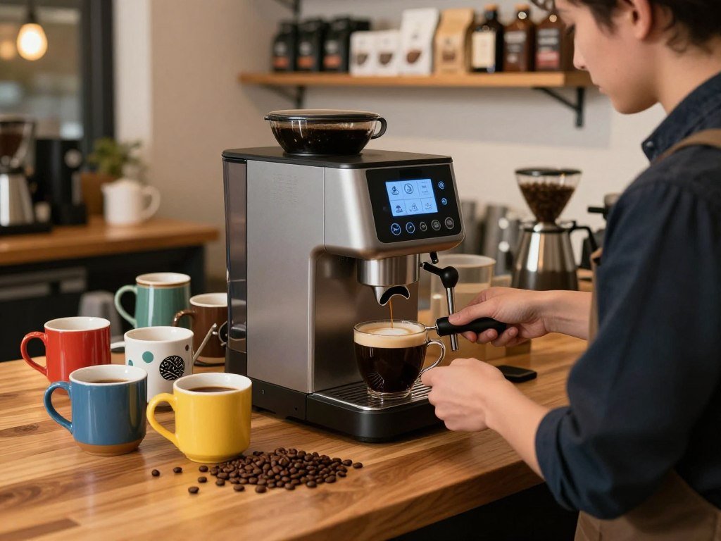 K-Supreme brewer set up for shared coffee brewing