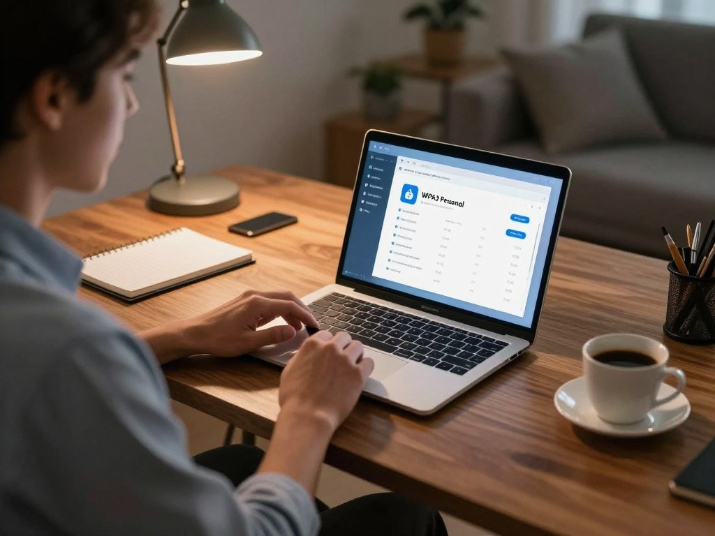 Laptop shows WPA3 Personal selected in home router settings