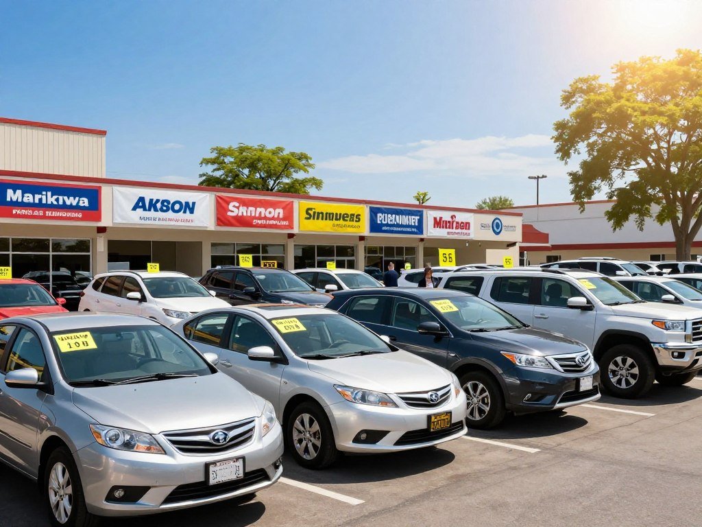 Local dealership listings show different used cars and business names