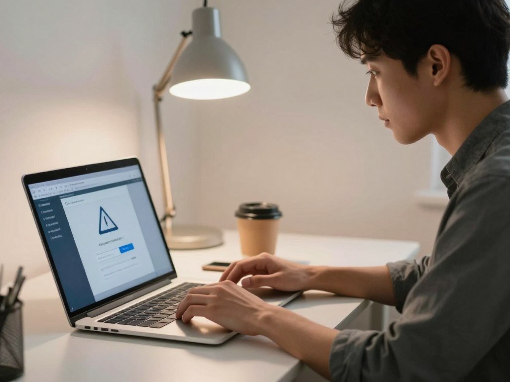 Mac user checking a suspicious download before opening it Mac user checking a suspicious download before opening it