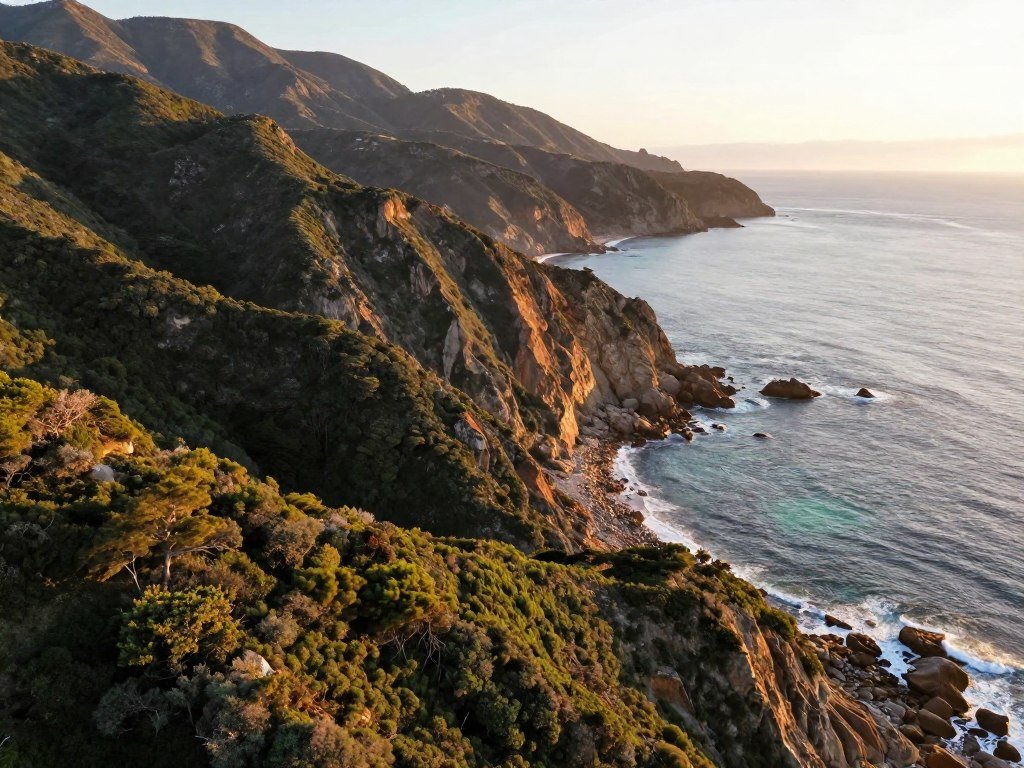 Malibu cliffs and wooded mountains suited to drone photography Malibu cliffs and wooded mountains suited to drone photography