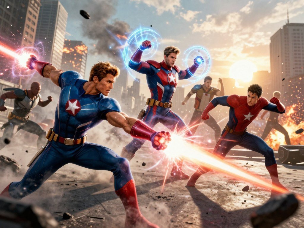 Marvel Rivals heroes coordinating powers in a team fight
