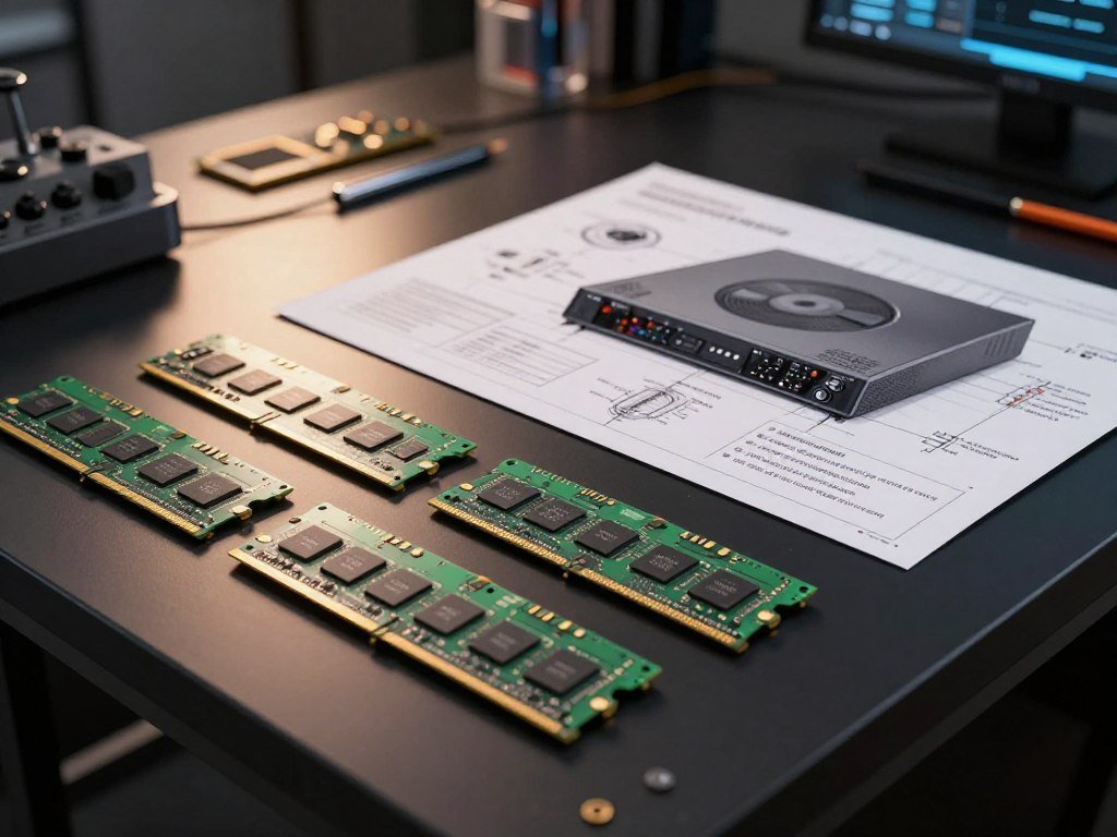 Memory chips laid out beside a next-generation console plan Memory chips laid out beside a next-generation console plan