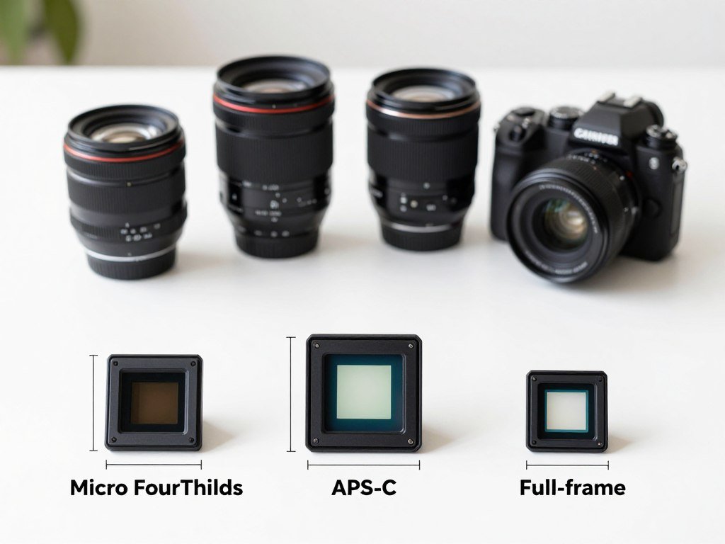 Micro Four Thirds APS-C and full-frame sensor sizes compared Micro Four Thirds APS-C and full-frame sensor sizes compared