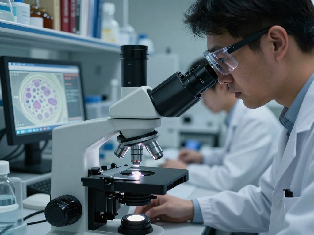 Microscope imaging living tissue for cell science Microscope imaging living tissue for cell science