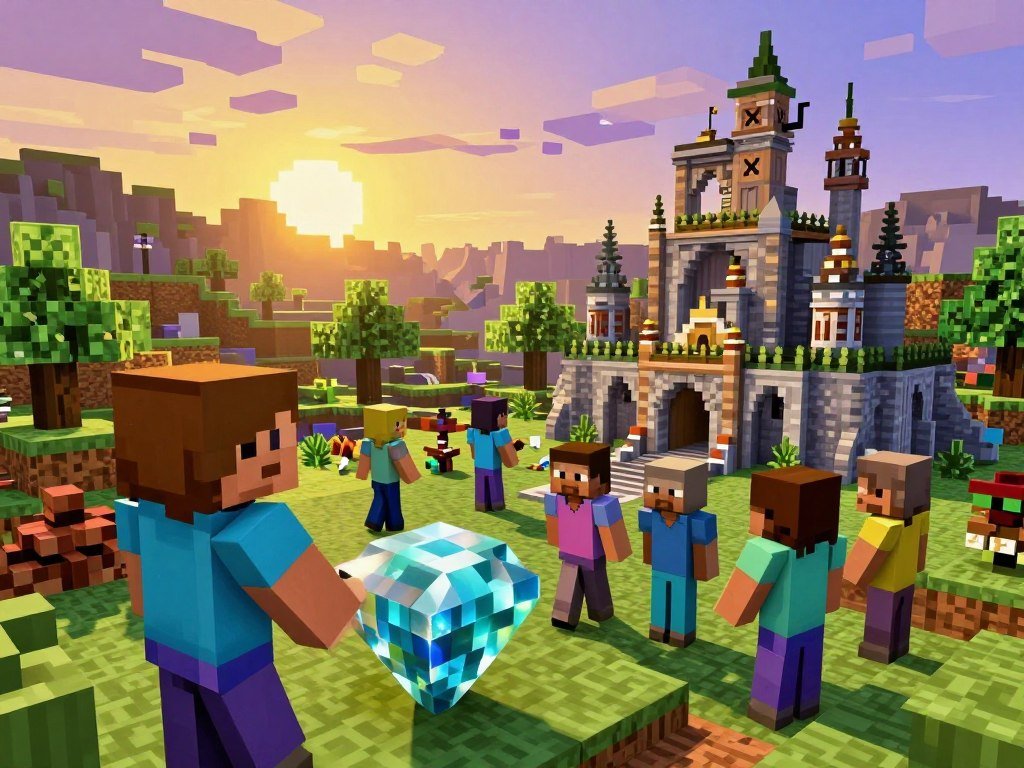 Minecraft builders shape a world with Creative Mode blocks Minecraft builders shape a world with Creative Mode blocks
