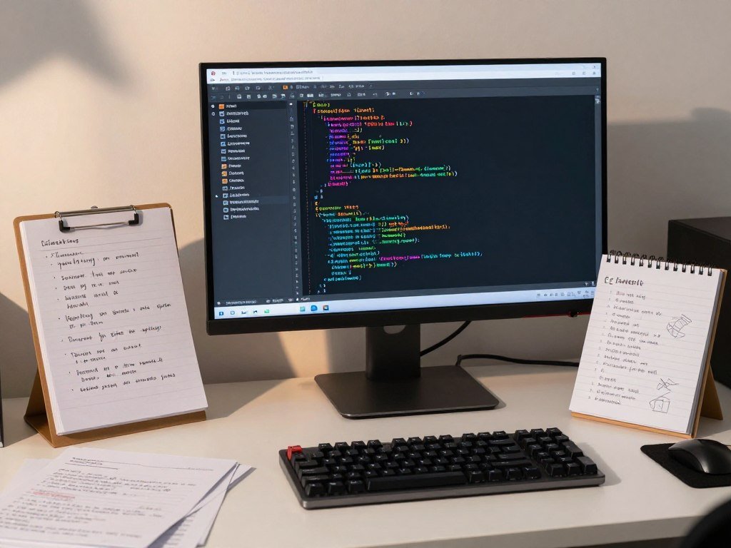 Model files beside training code and data notes on a screen Model files beside training code and data notes on a screen