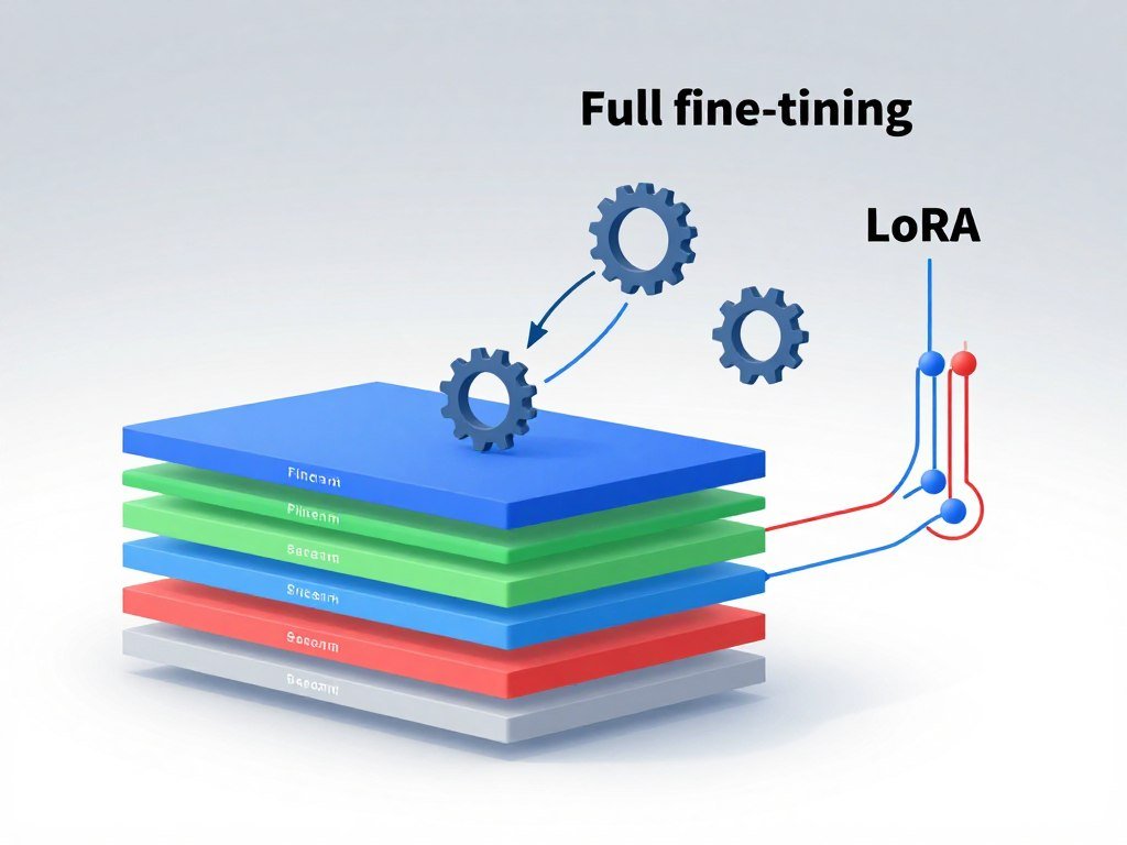 Model layers illustrate full fine-tuning and LoRA methods