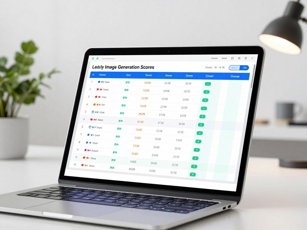 Model ranking table comparing leading image generation scores