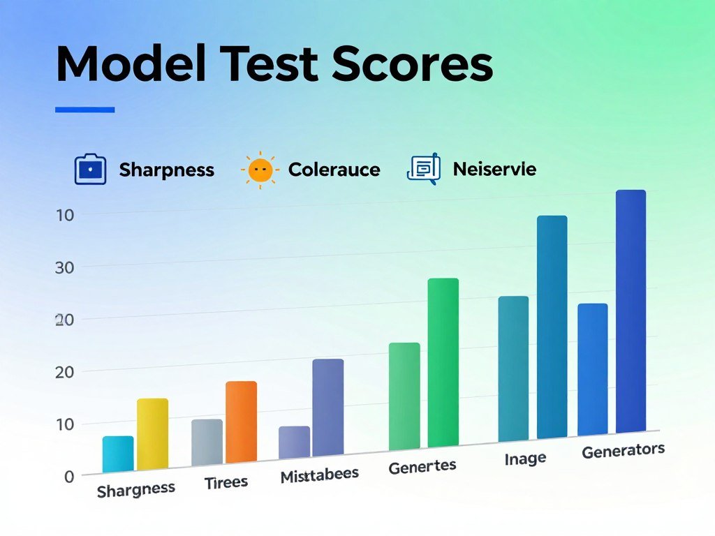 Model test scores compared across image quality measures
