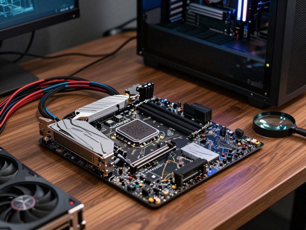 Motherboard and case details checked before a graphics card order