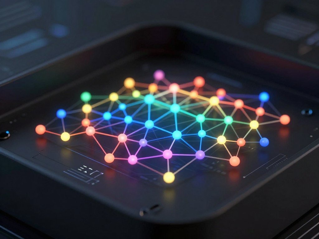 Neural network nodes showing connected layers in a black box model