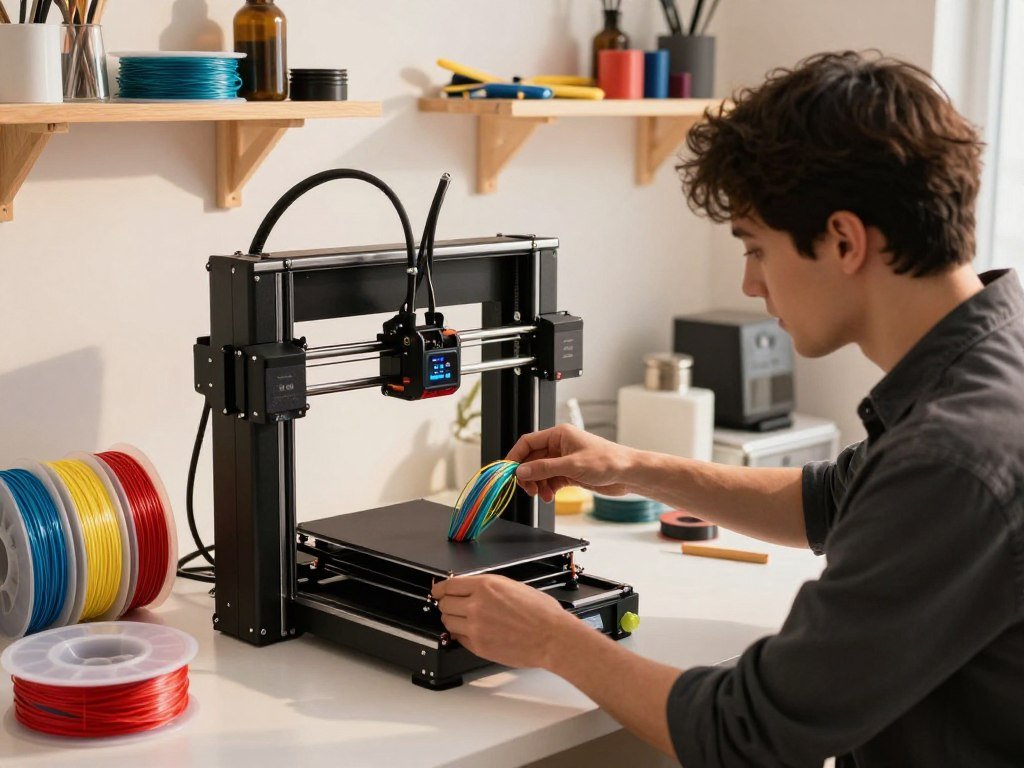 New user loading filament before a first print