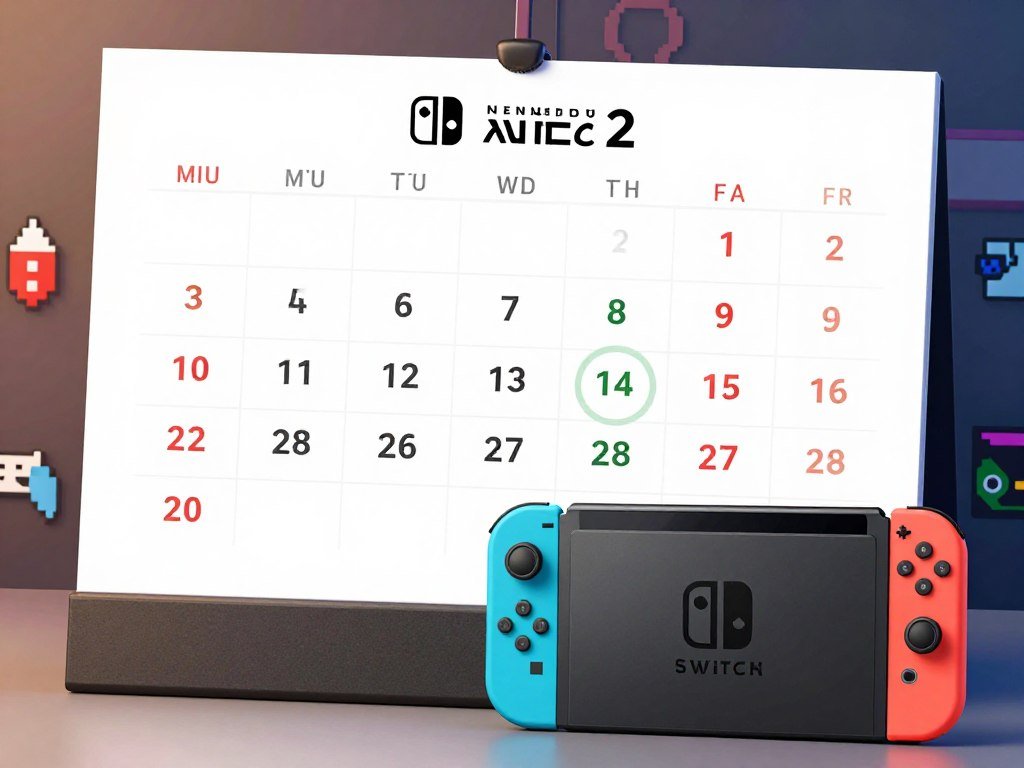 Nintendo Switch 2 launch calendar marking the 2025 US release