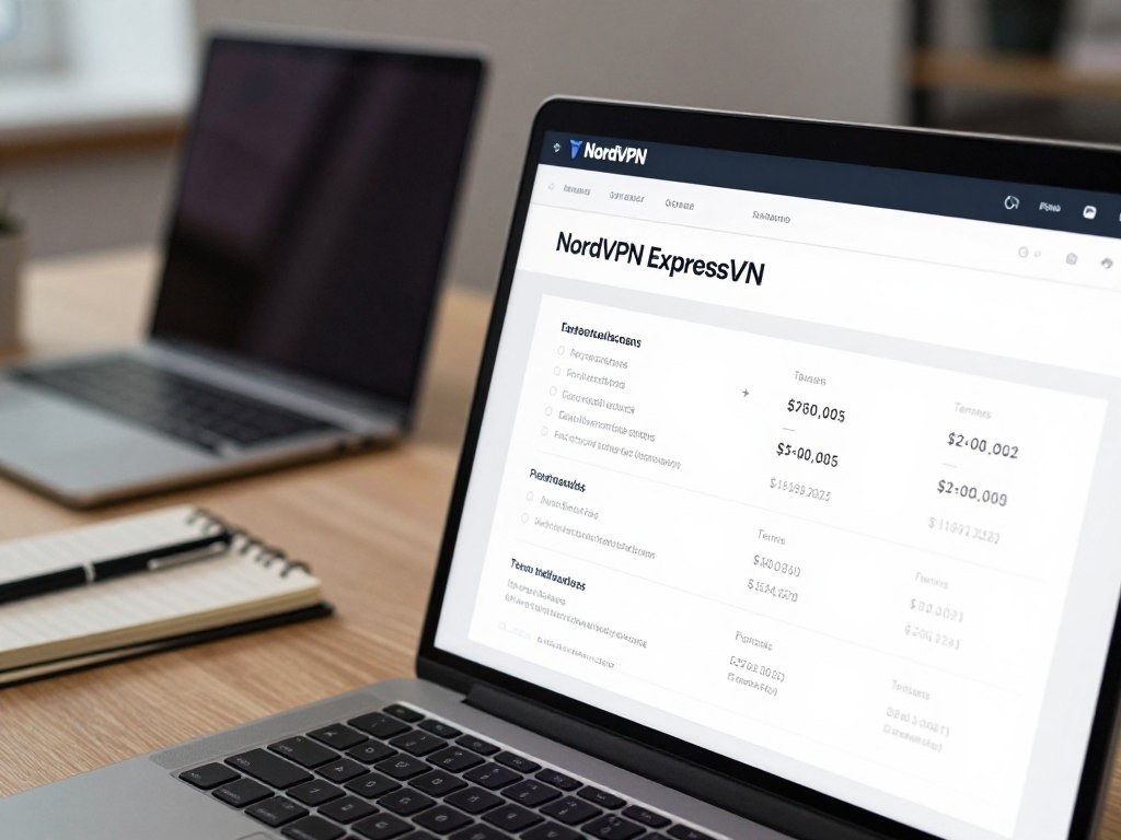 NordVPN and ExpressVPN plan terms shown on a billing screen