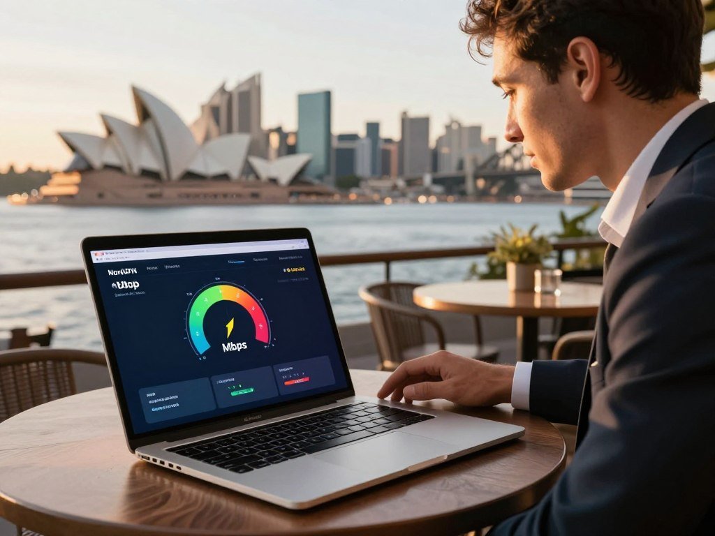 NordVPN speed test on an Australian route from Sydney NordVPN speed test on an Australian route from Sydney