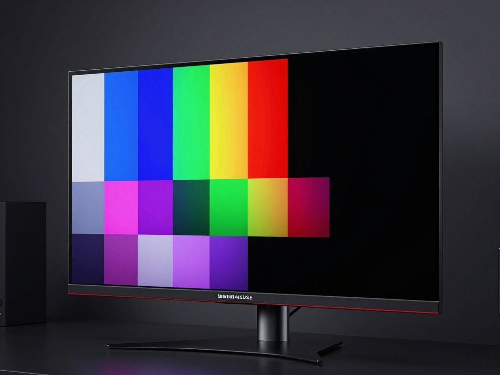 OLED screen displaying a bright test patch against black levels