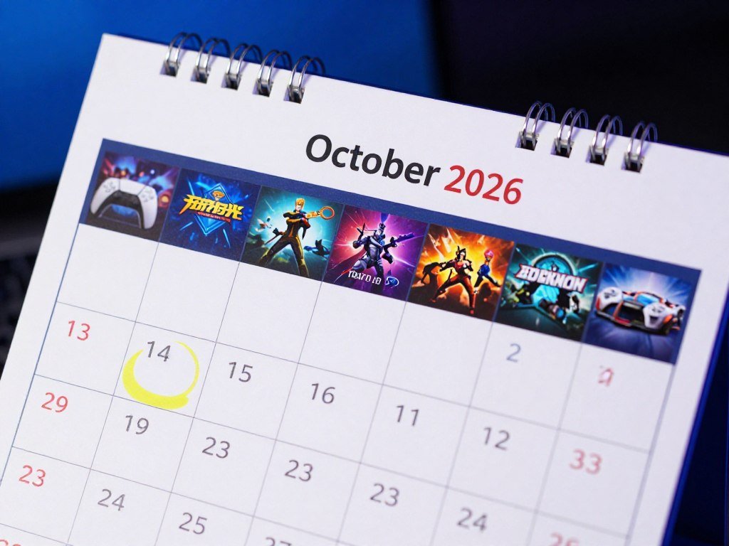October 2026 date clusters on a PS5 games calendar October 2026 date clusters on a PS5 games calendar