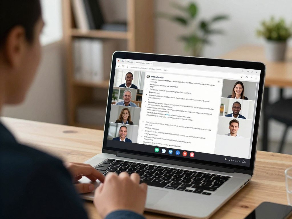 Otter AI transcript displayed during a remote meeting