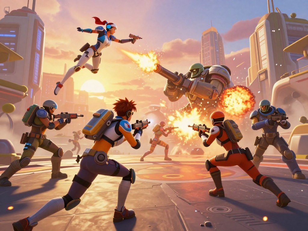 Overwatch heroes and Team Fortress 2 classes meet in team combat