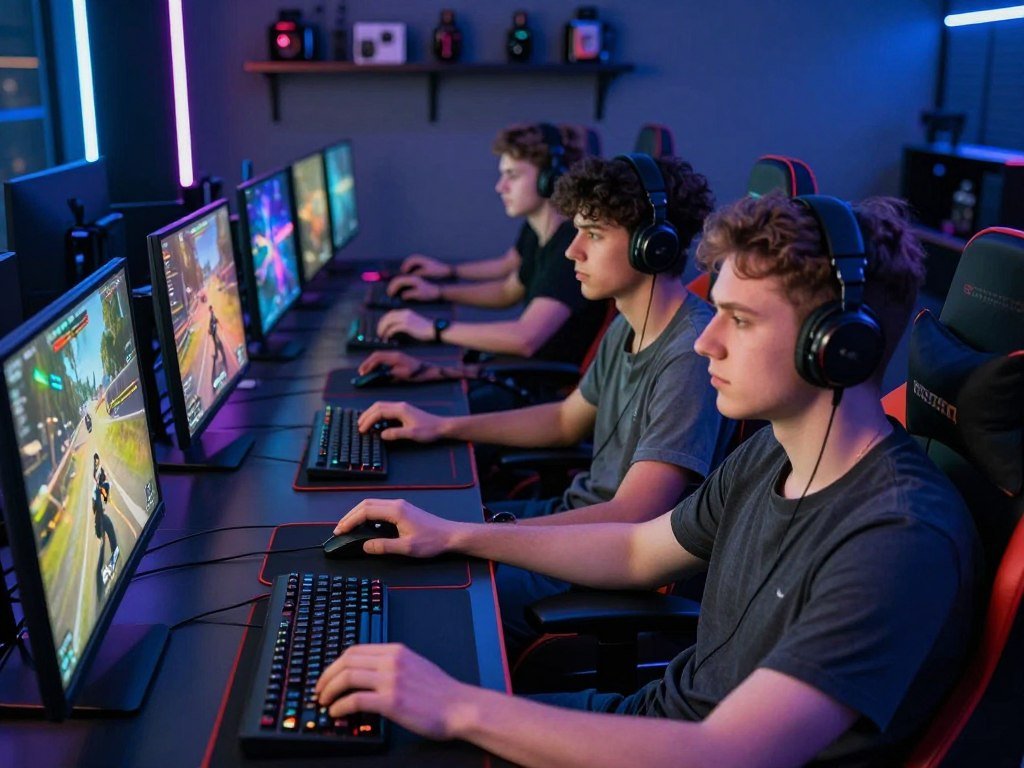 PC players line up for a tactical shooter round
