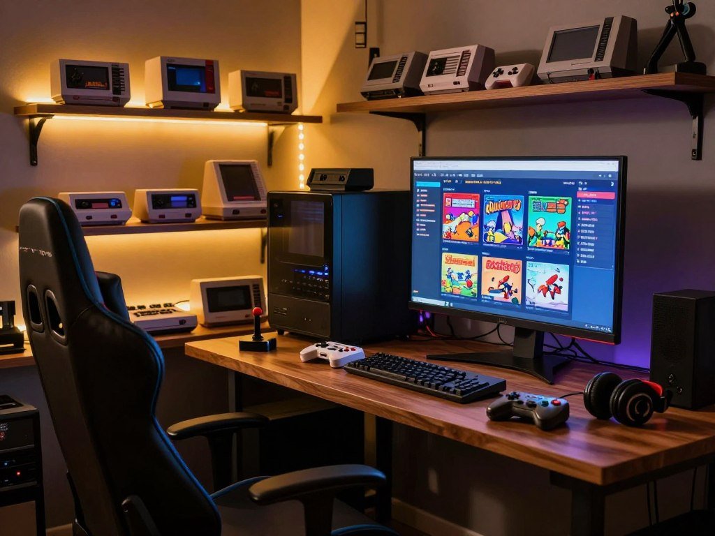 PC retro-gaming setup with a multi-system frontend and console choices PC retro-gaming setup with a multi-system frontend and console choices
