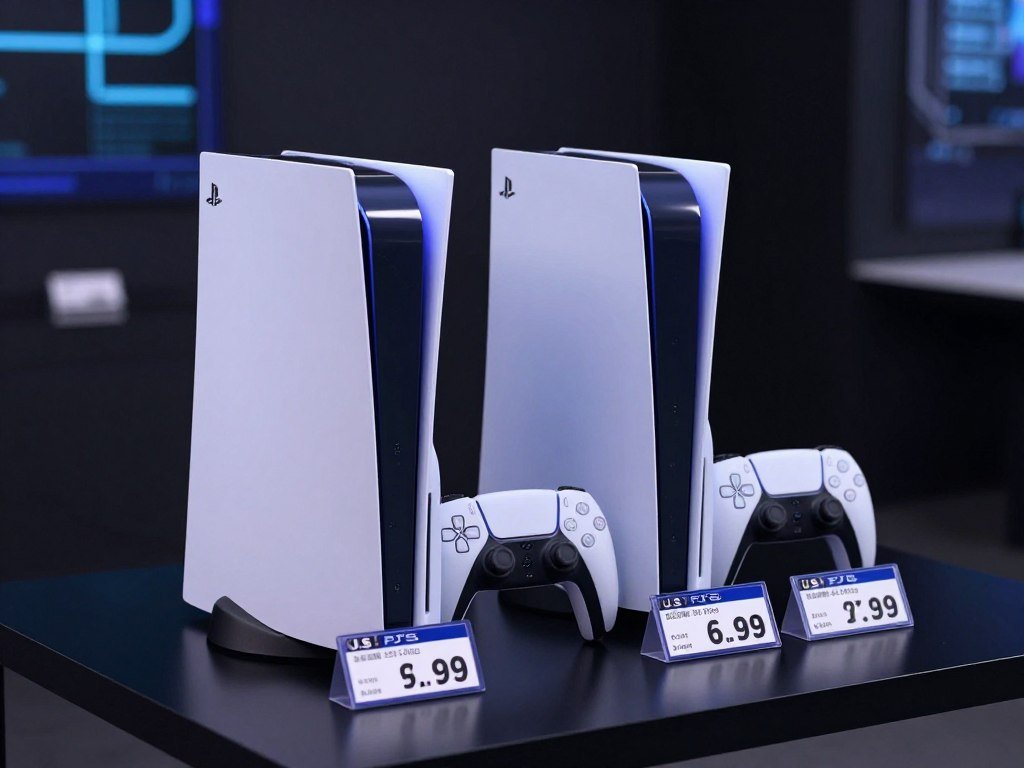 PS5 Digital Edition and PS5 Pro beside U.S. price tags PS5 Digital Edition and PS5 Pro beside U.S. price tags