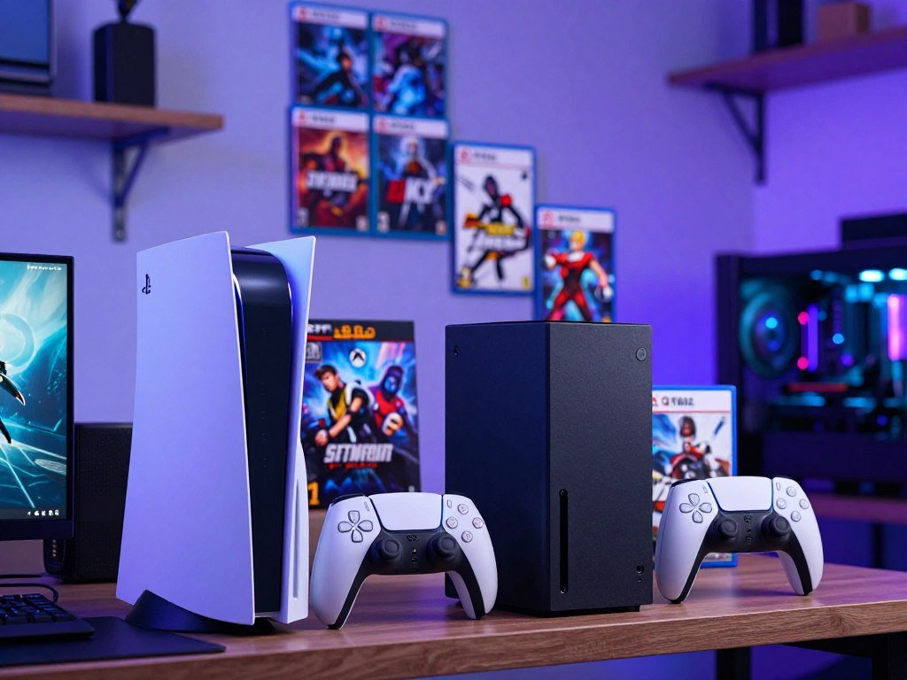 PS5 Pro and Xbox Series X beside game cases
