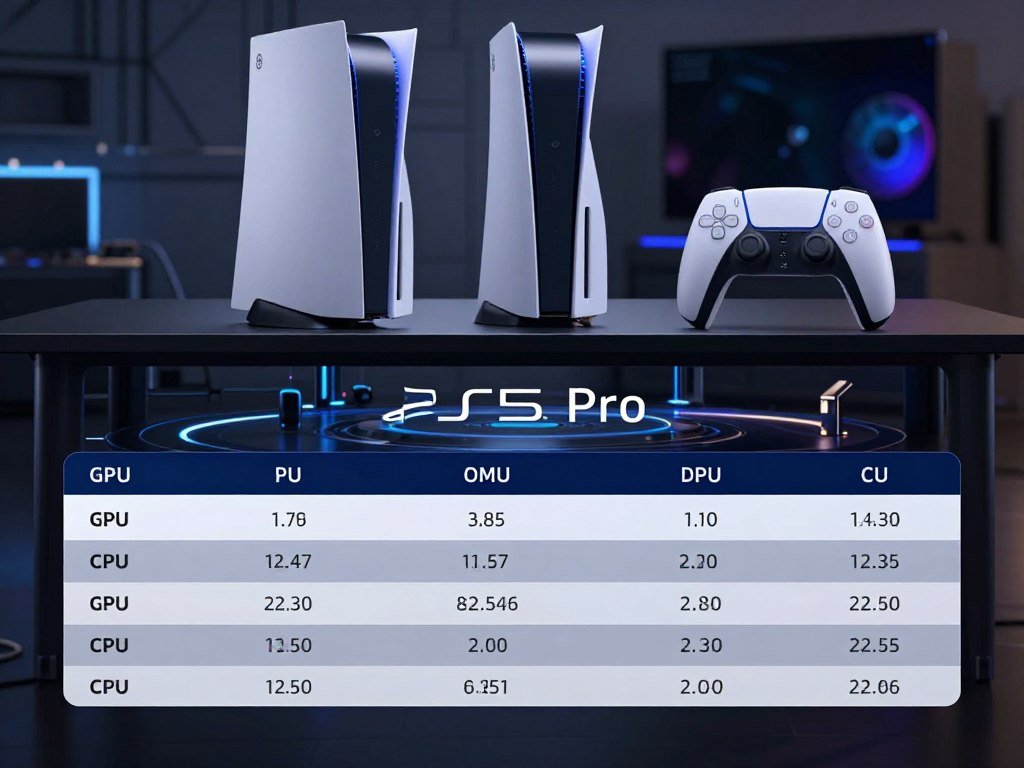 PS5 Pro specs table with GPU and CPU figures PS5 Pro specs table with GPU and CPU figures