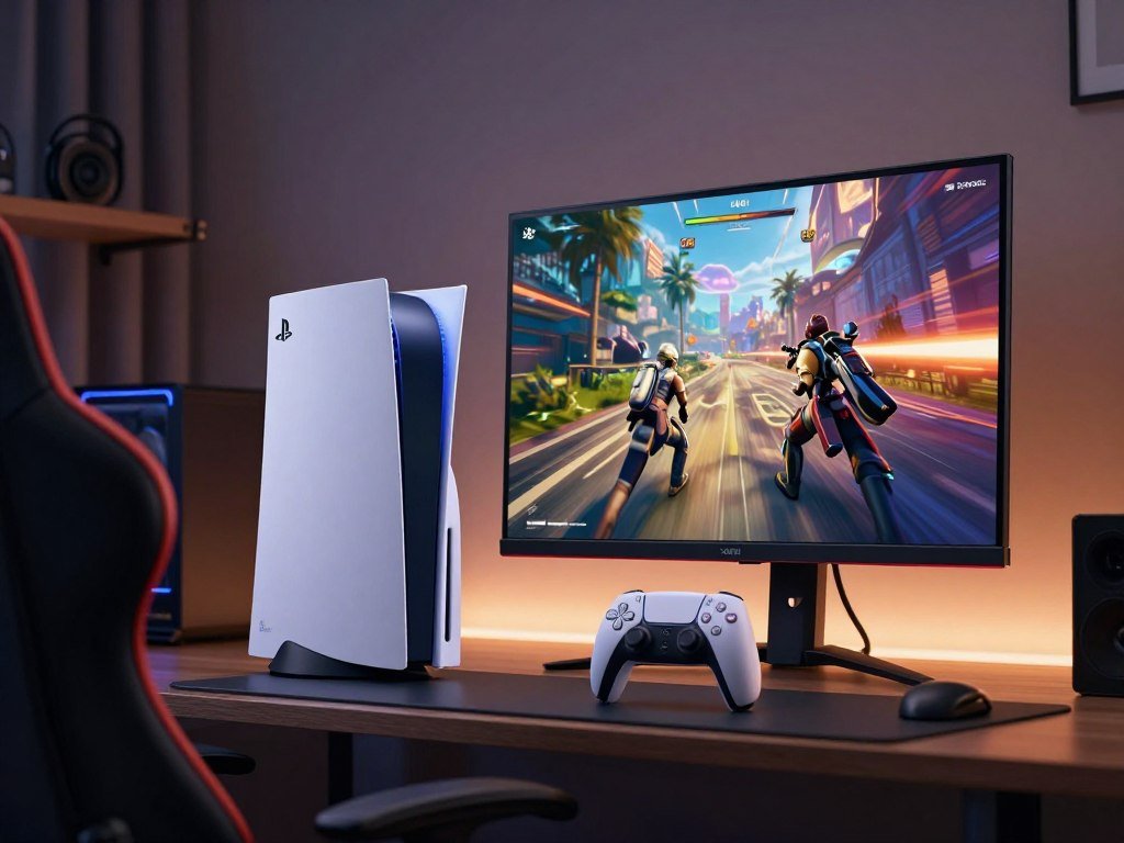 PS5 Slim connected to a 4K gaming display