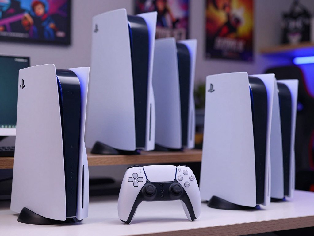 PS5 model choices arranged beside a game controller PS5 model choices arranged beside a game controller