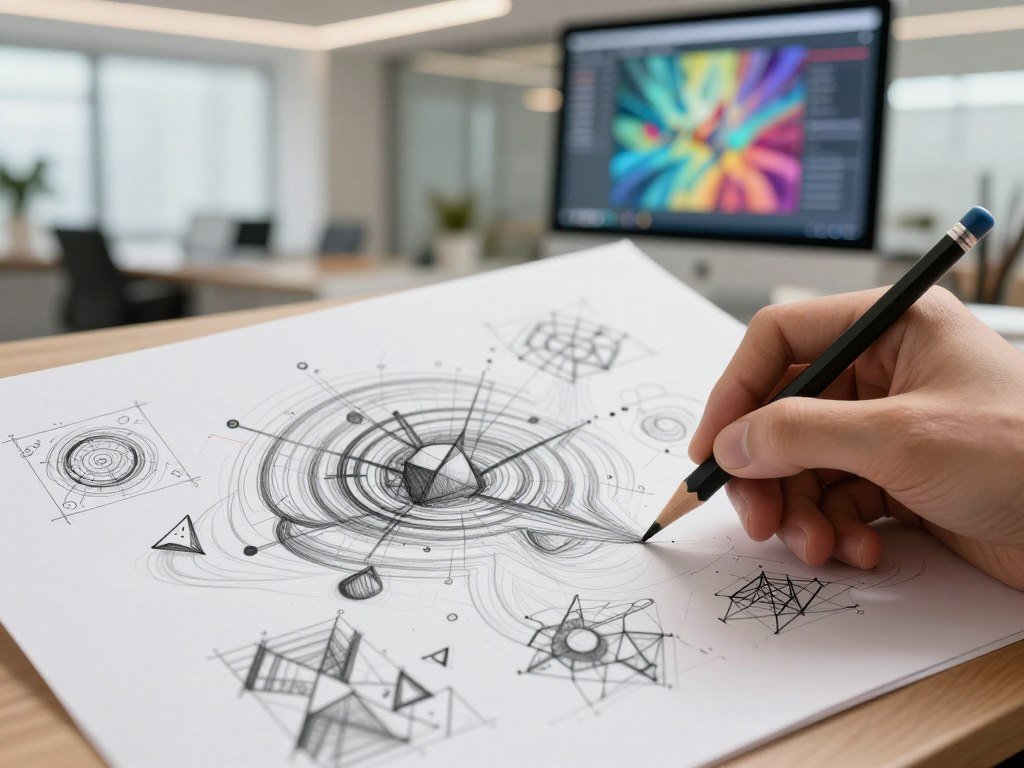 Pencil sketch guides an image generation model Pencil sketch guides an image generation model