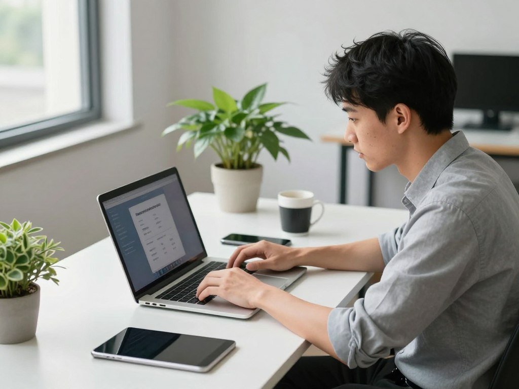 Person testing password features during a free trial