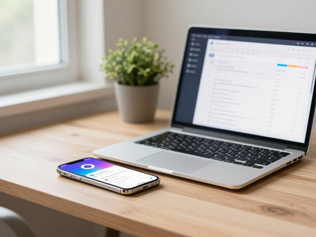 Phone and laptop ready for a free password manager