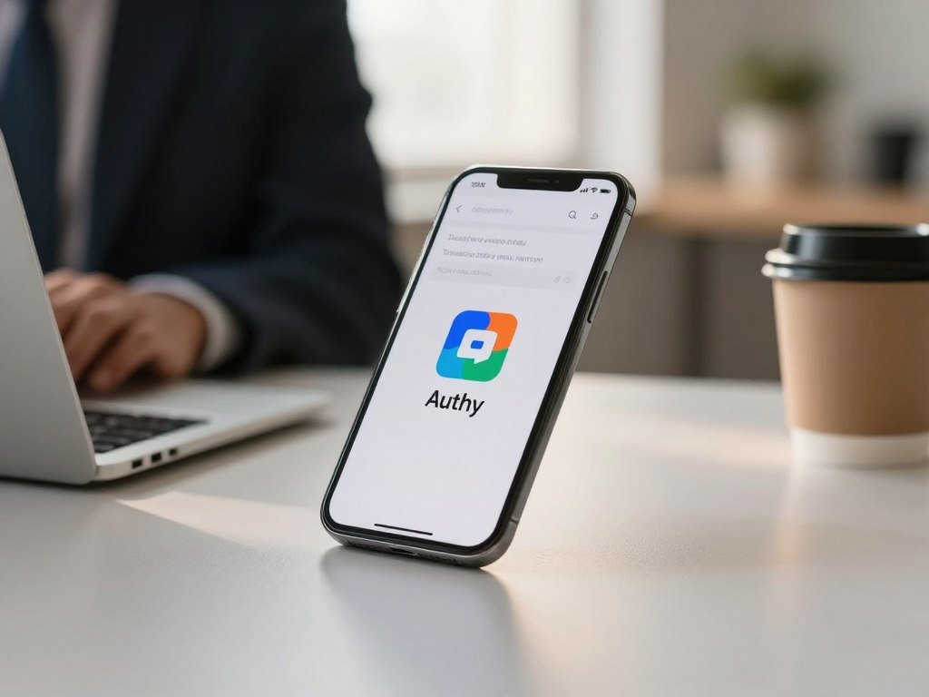 Phone displaying an unexpected text beside an Authy app
