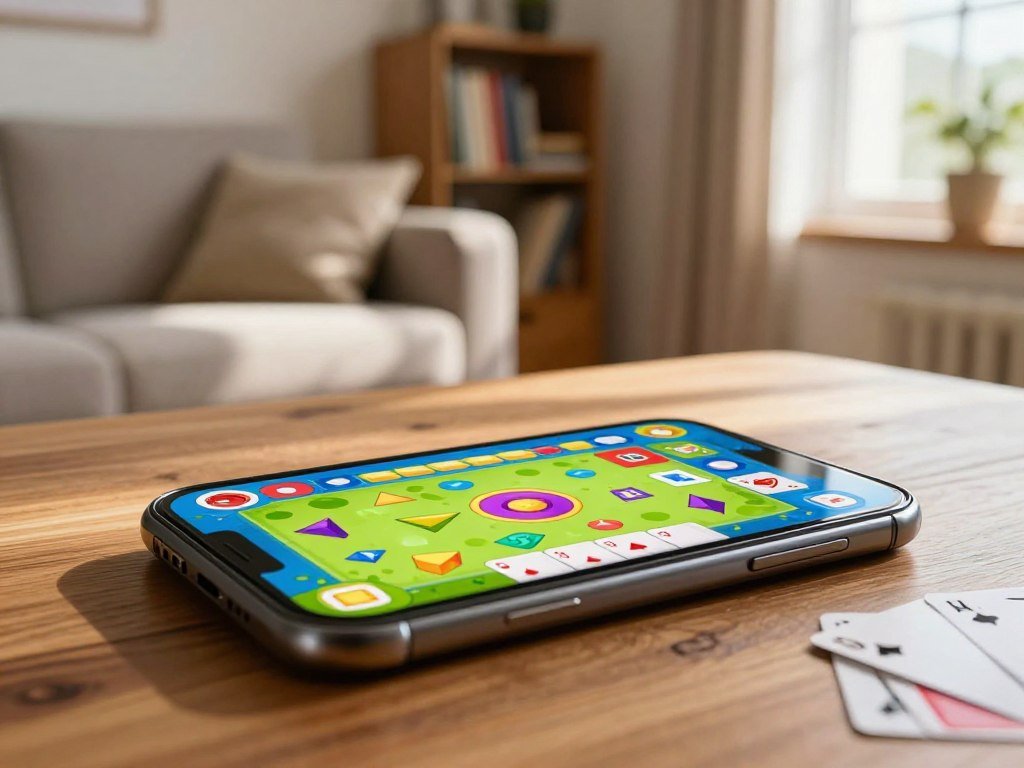 Phone games ready for a quick puzzle or card match Phone games ready for a quick puzzle or card match