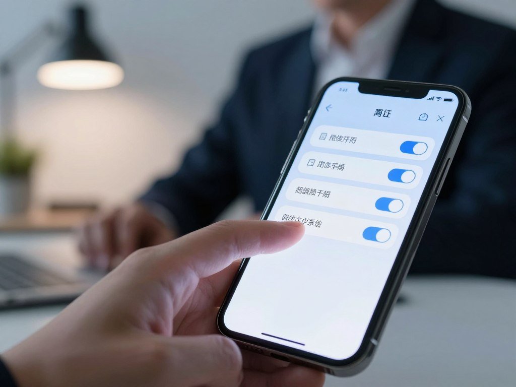 Phone settings limiting location and photo access for apps